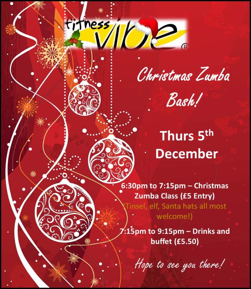 Evening Christmas Zumba Bash Thursday 5th December 6.30pm – 9.30pm