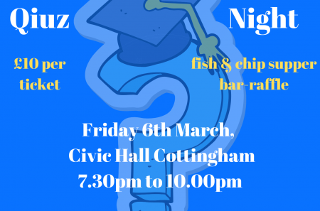 Fitness Vibe Anniversary Fun Quiz Friday 6th March, Civic Hall, Cottingham