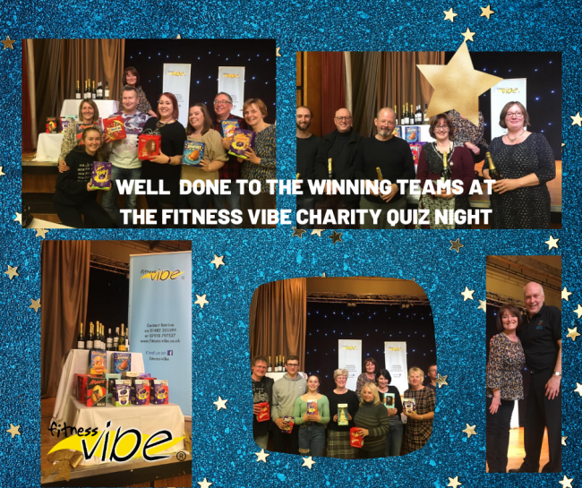 Well done to the winning teams at the Fitness Vibe Charity Quiz Night Friday 6th March